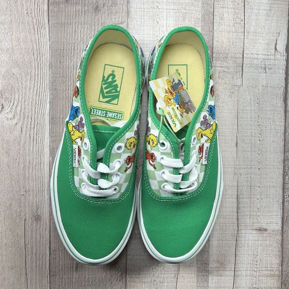 Vans X Sesame Street Authentic Boys Little Kids Pre School Shoes Green Size 3Y - Picture 8 of 16